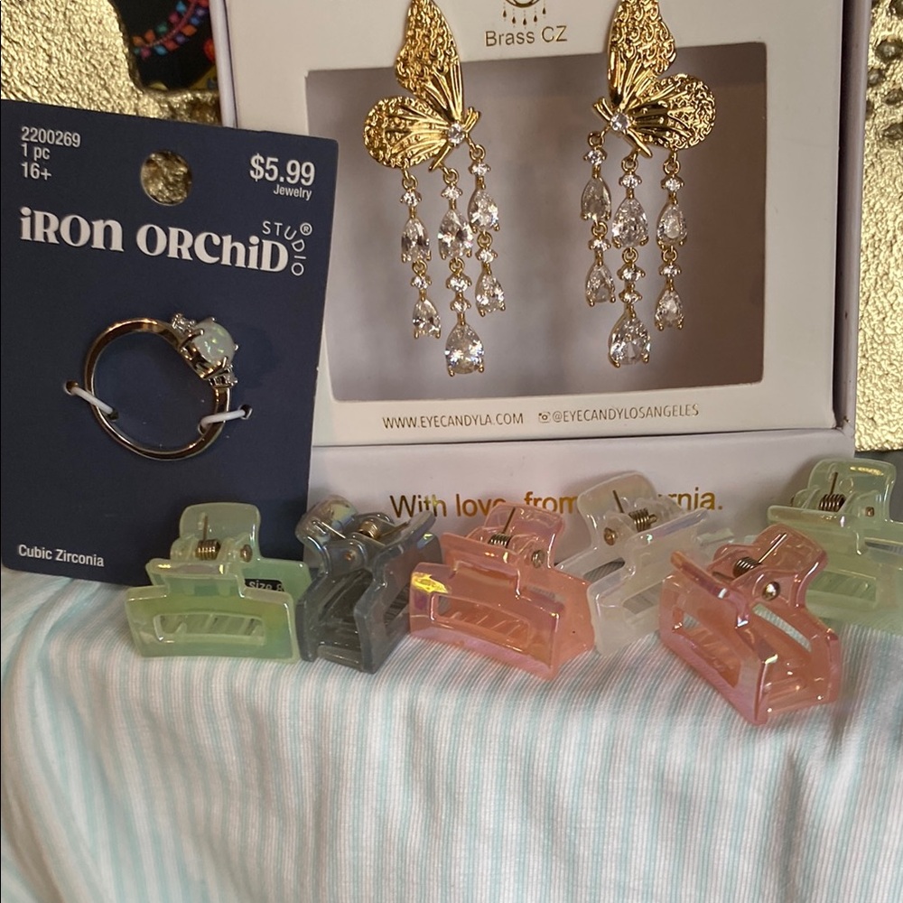 Gold Butterfly Dangle Earrings